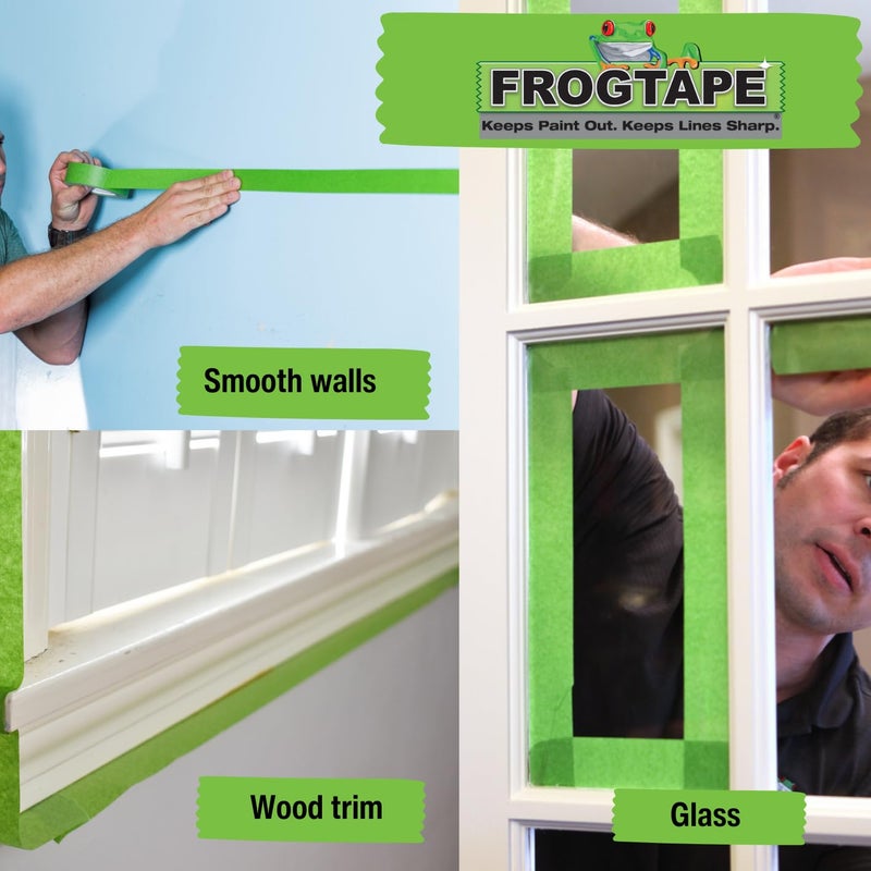 FrogTape Frog Tape Green Multi Surface Painters Masking Tape, Indoor Painting and Decorating for Sharp Lines and No Paint Bleed 36mm X 41.1m - Image 4